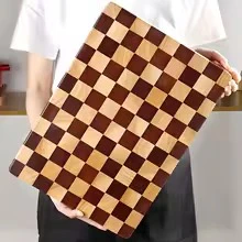 Cutting Boards Wooden Checked Chopping Board Kitchen Small Wood Bread Vegetable Meat - Image 4