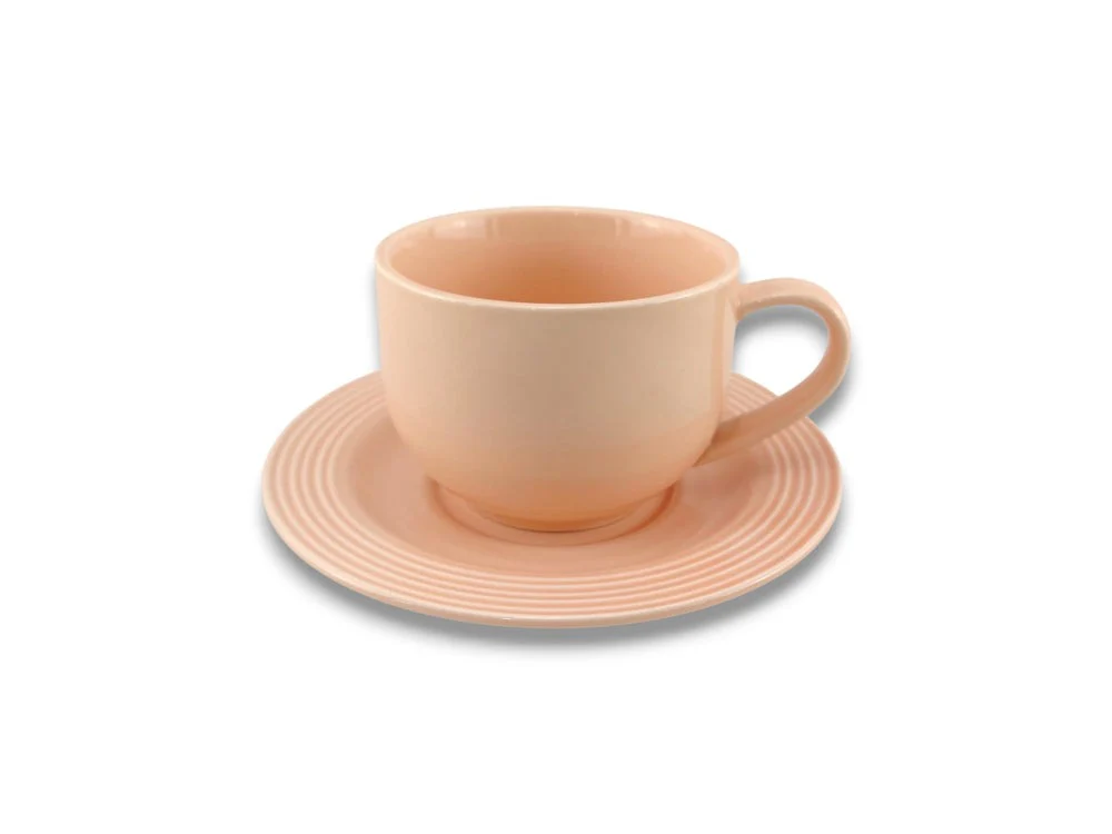 Danny Home 12pcs Black Cup & Saucer Set 300ml | Ceramic Tea & Coffee Set - Image 4