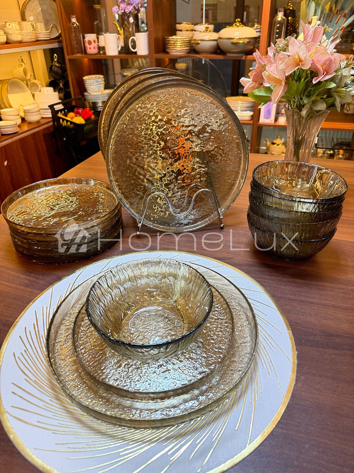 Danny Home 18-Piece Classic Glass Dinner Set – 6 Dinner Plates, 6 Flat Plates & 6 Bowls - Image 5