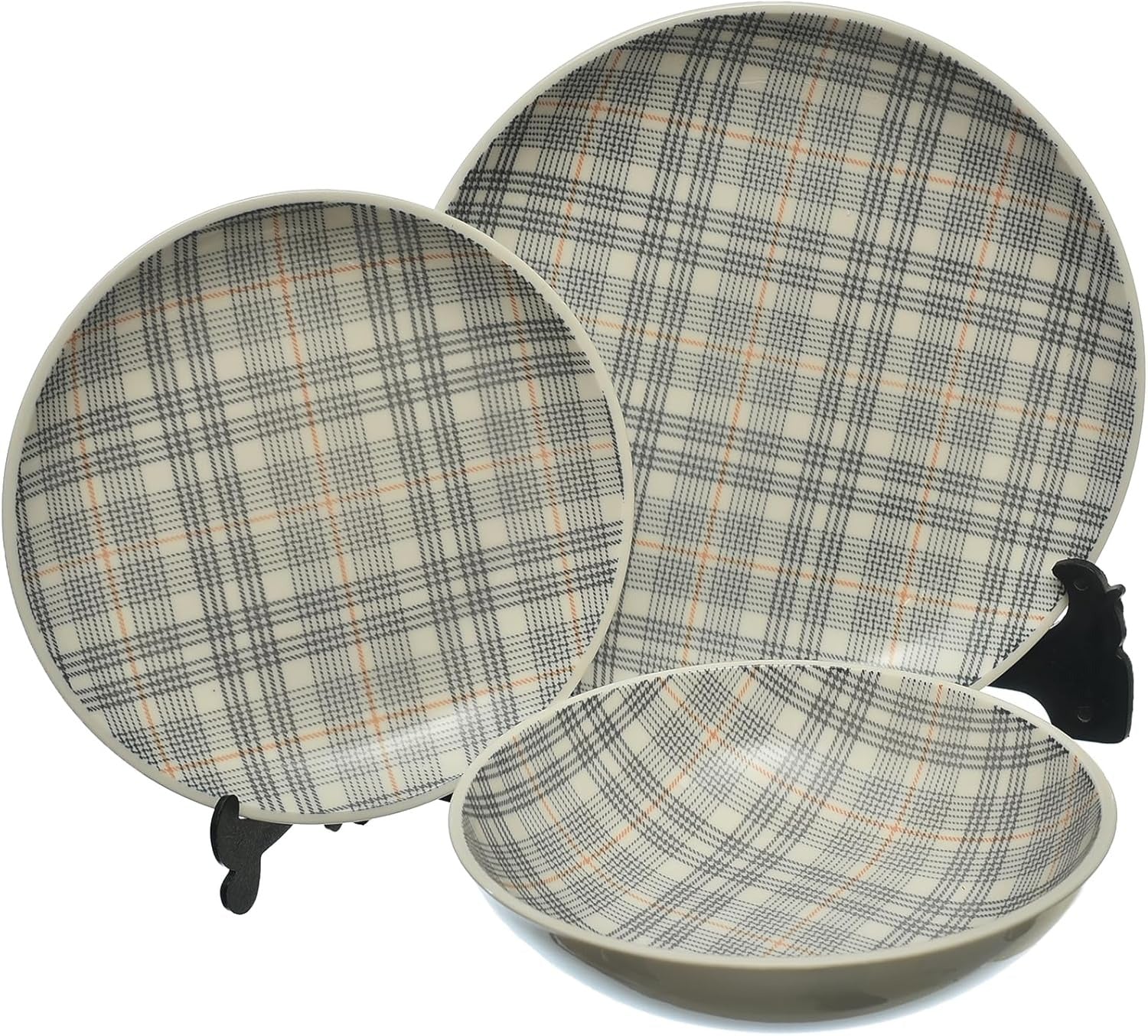 Danny Home 18-Piece Porcelain Dinner Set | 6 Dinner Plates, Dessert Plates & Deep Plates - Image 4
