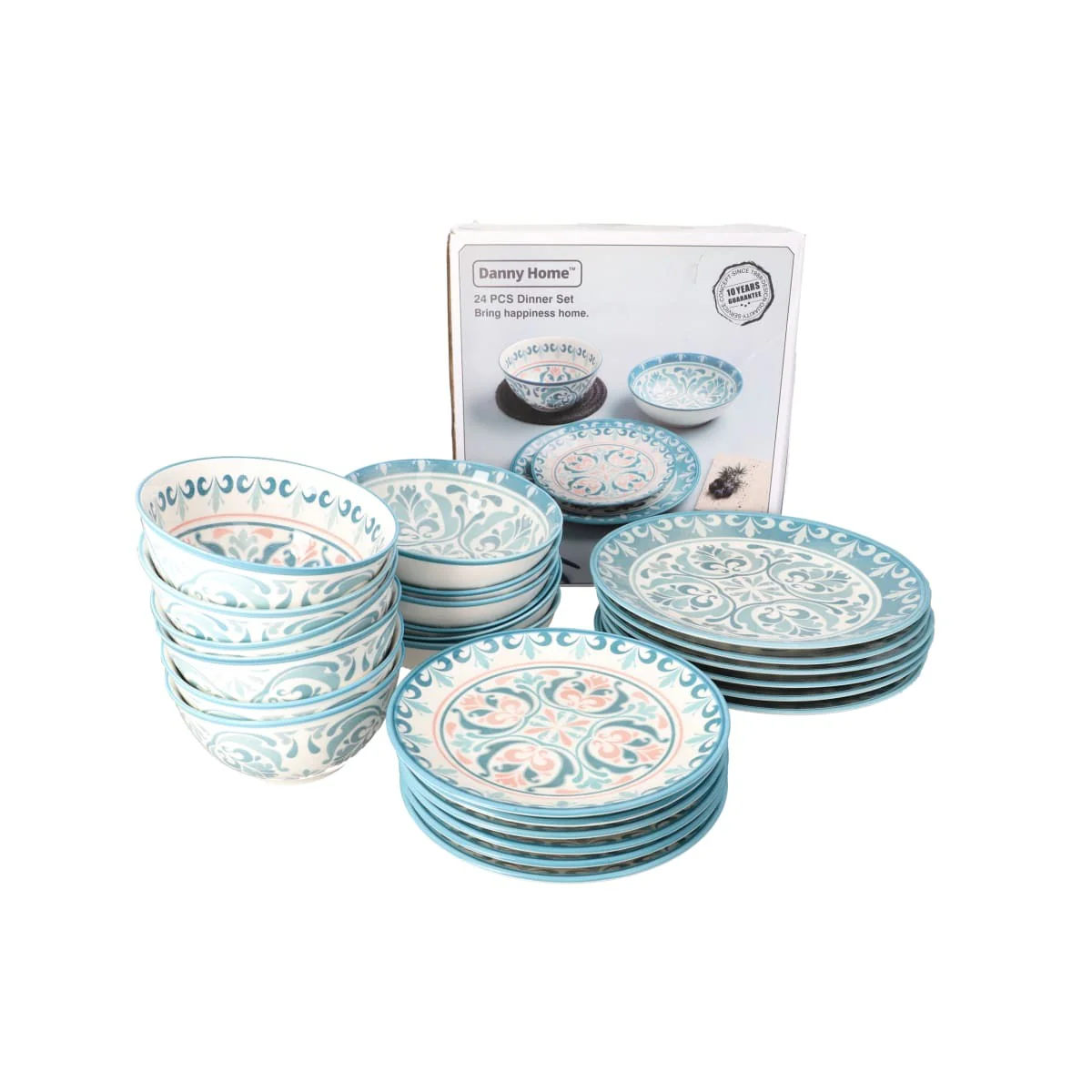 Danny Home Floral Ceramic Dinner Set 24pcs | Elegant Ceramic Tableware - Image 2