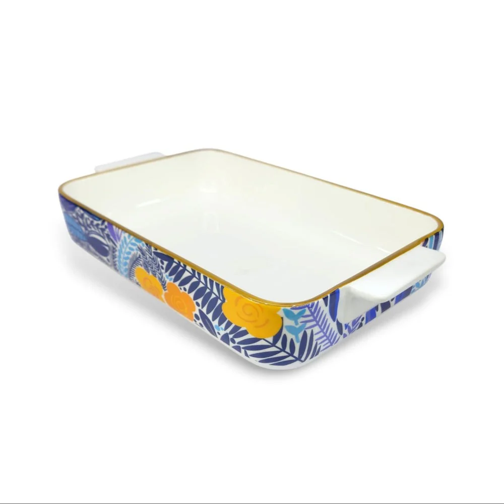 Danny Home 30.5cm Printed Serving Dish | Ceramic Table Serving Plate - Image 2