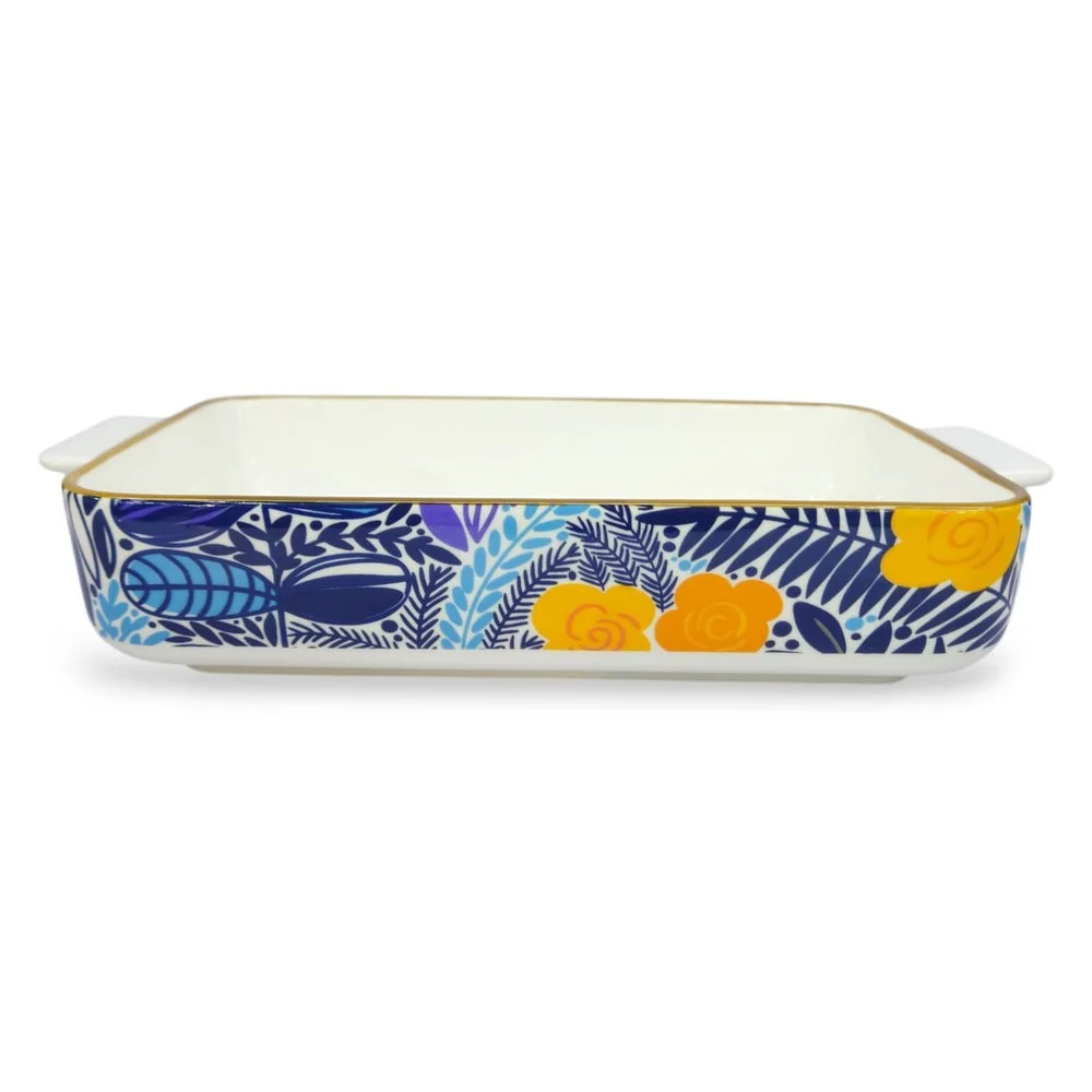 Danny Home 30.5cm Printed Serving Dish | Ceramic Table Serving Plate - Image 3