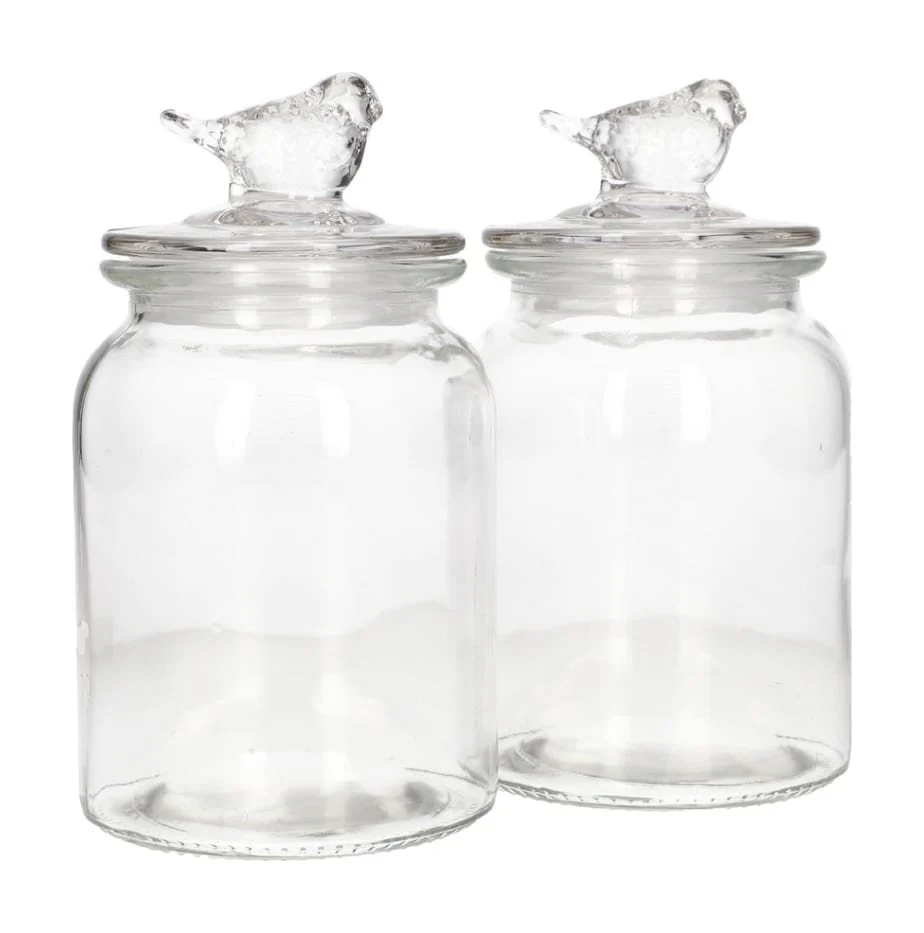 Danny Home 980ml Glass Storage Jar Set 2pcs Airtight Candy & Biscuit Jar Kenya - Image 3