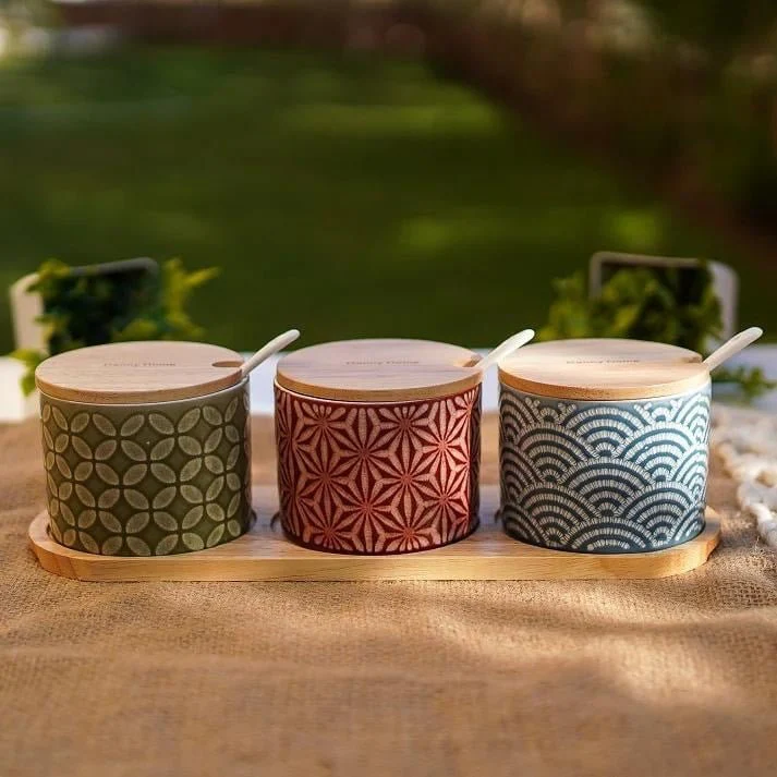 Danny Home Geometric Seasoning Canister Set 10pcs Spice Jars with Stand Kenya - Image 2