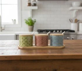 Danny Home Geometric Seasoning Canister Set 10pcs Spice Jars with Stand Kenya - Image 3