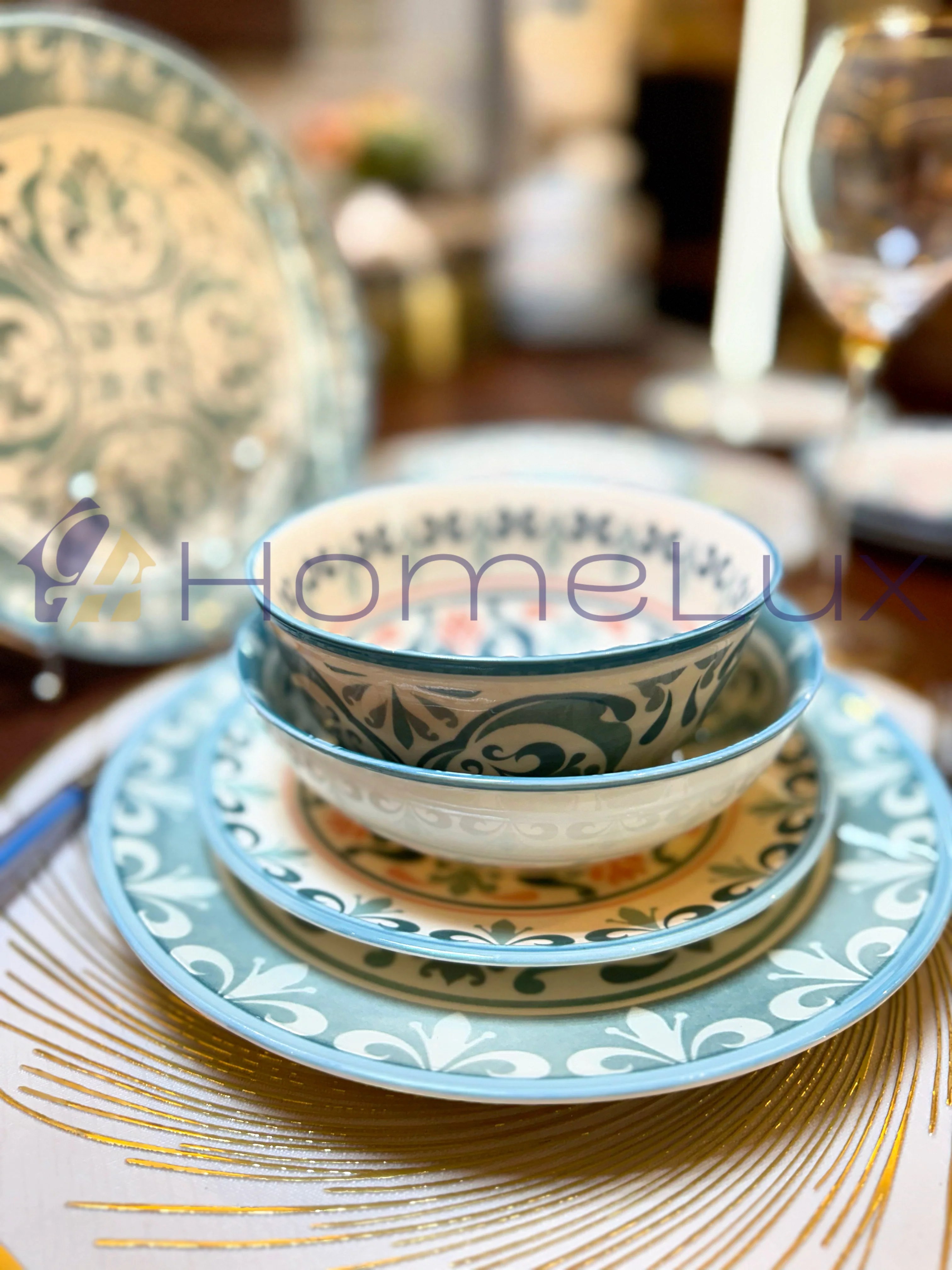 Danny Home Premium 24-Piece Porcelain Dinner Set | Plates & Bowls Set - Image 10