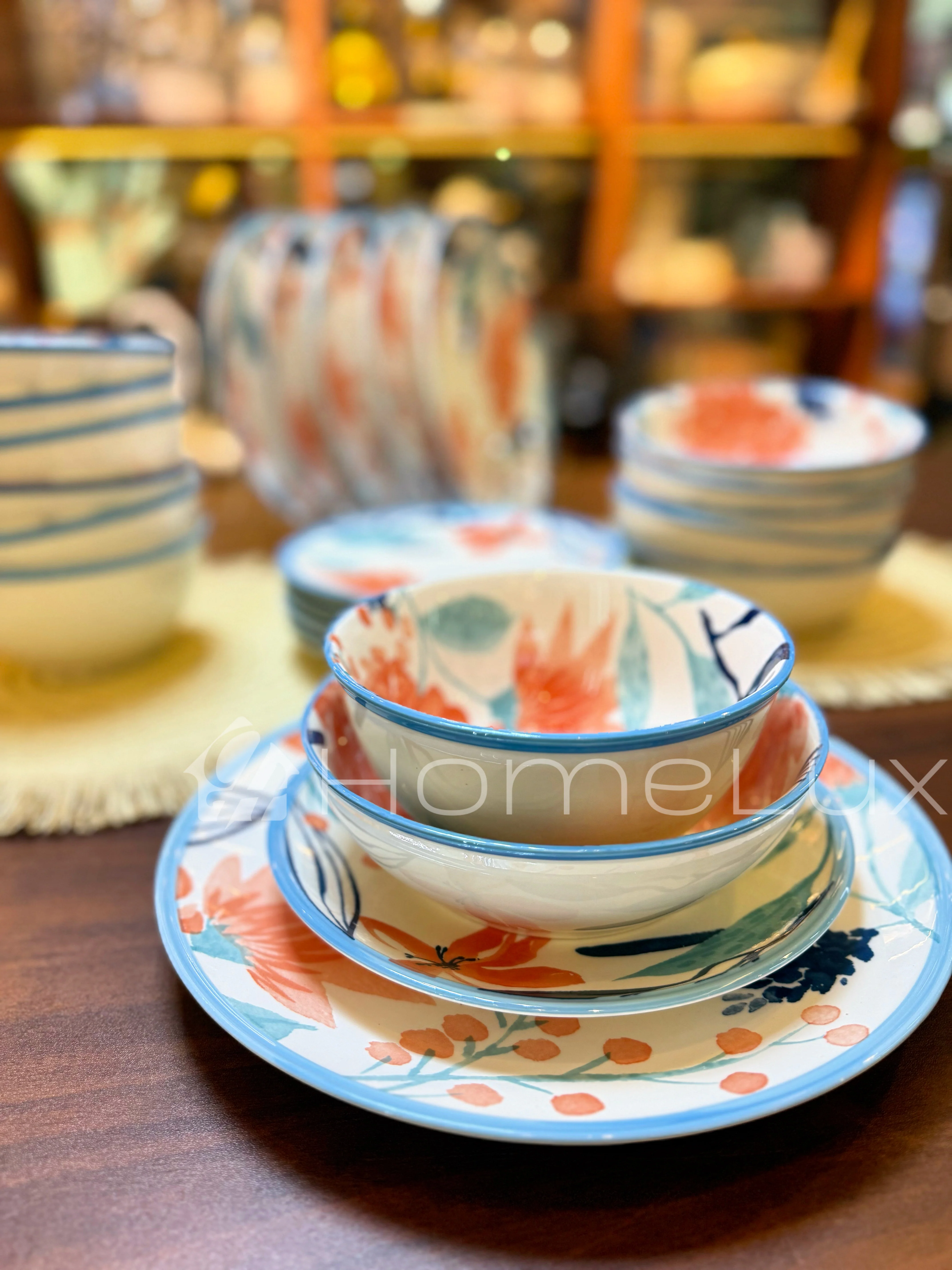 Danny Home Premium 24-Piece Porcelain Dinner Set | Plates & Bowls Set - Image 11