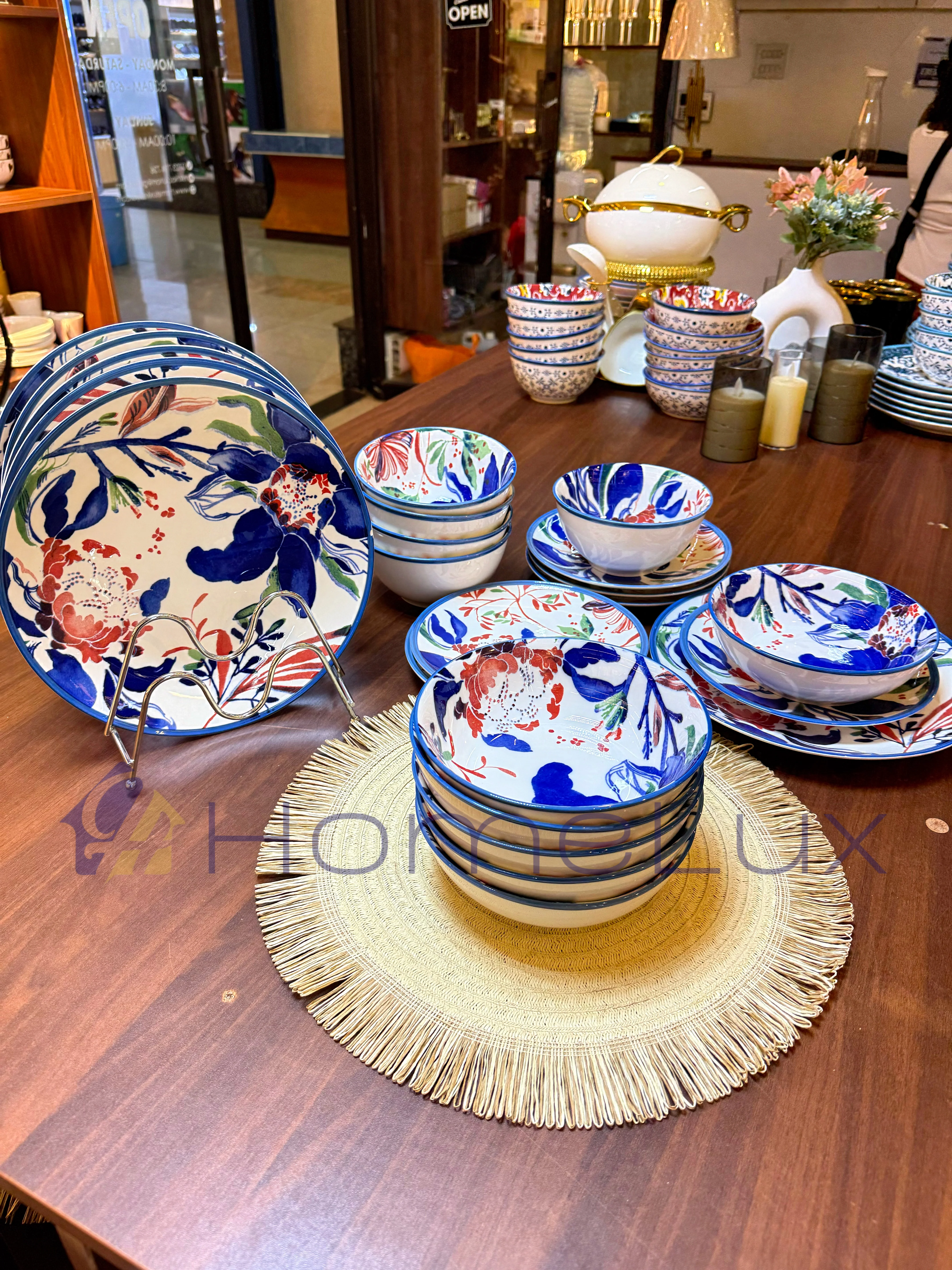 Danny Home Premium 24-Piece Porcelain Dinner Set | Plates & Bowls Set - Image 16