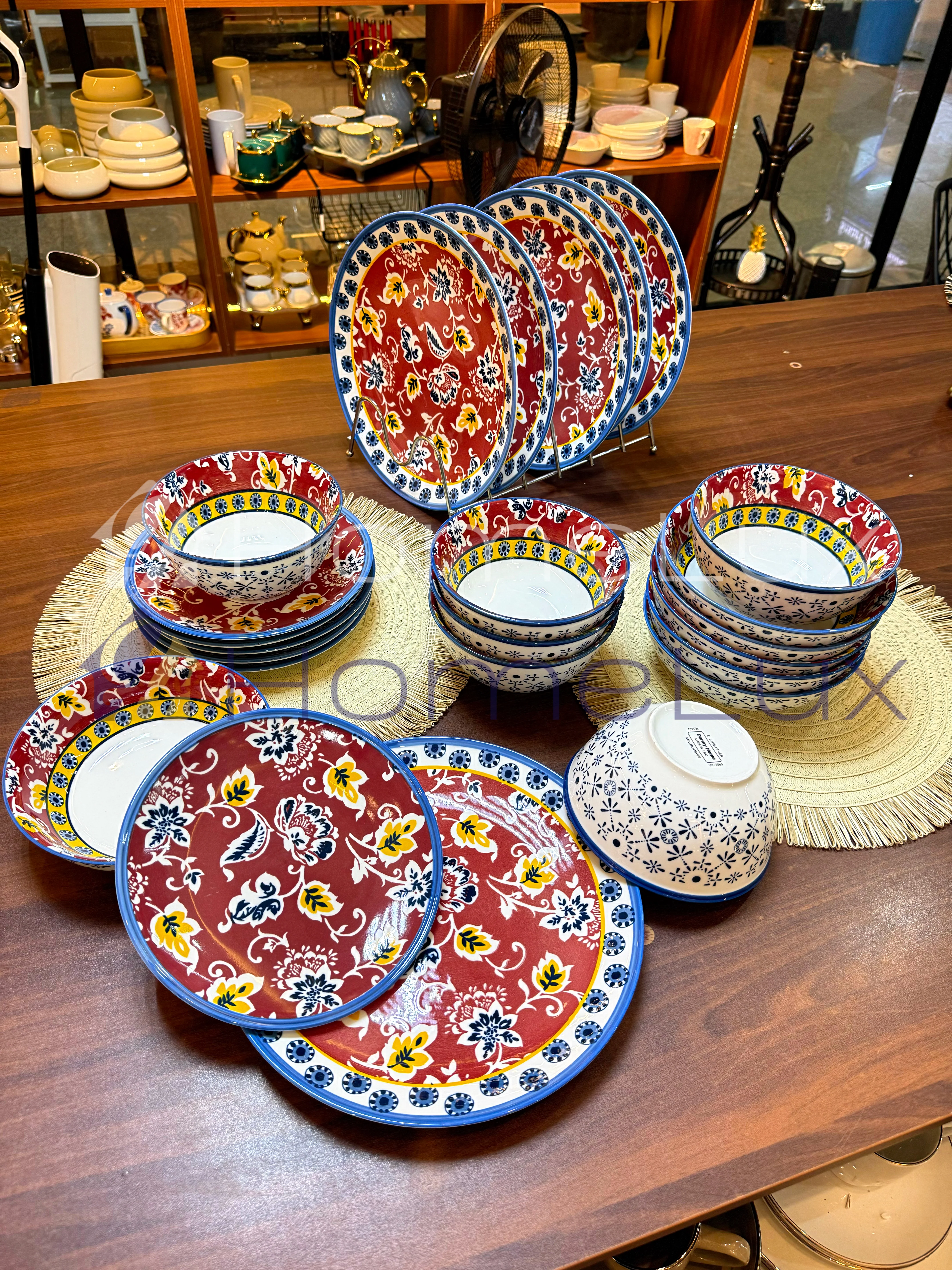 Danny Home Premium 24-Piece Porcelain Dinner Set | Plates & Bowls Set - Image 3