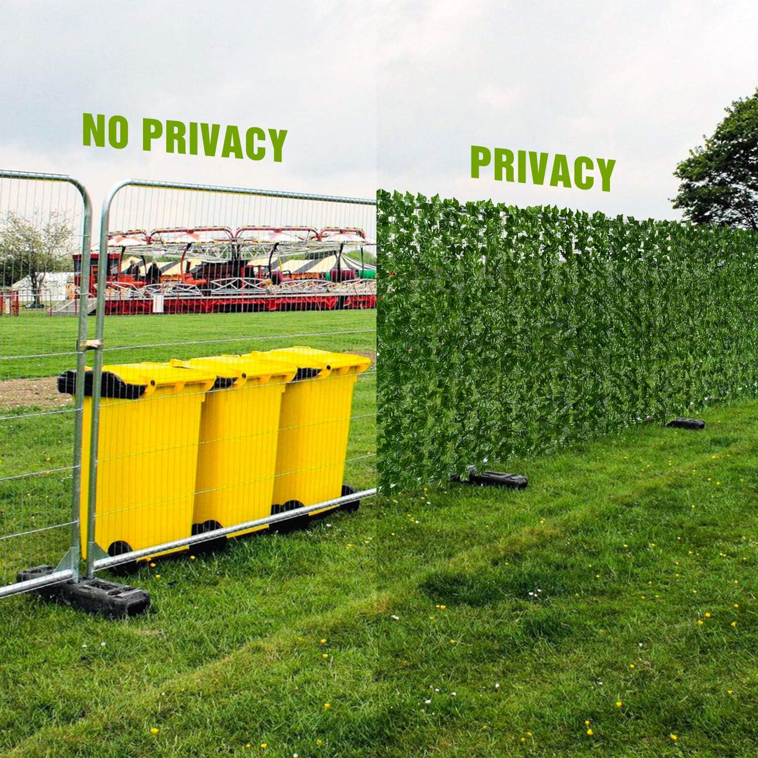 Artificial Ivy Privacy Fence Wall Screen, 1M X3M Hedges Fence and Faux Leaf Decoration for Outdoor Garden Decor - Image 3