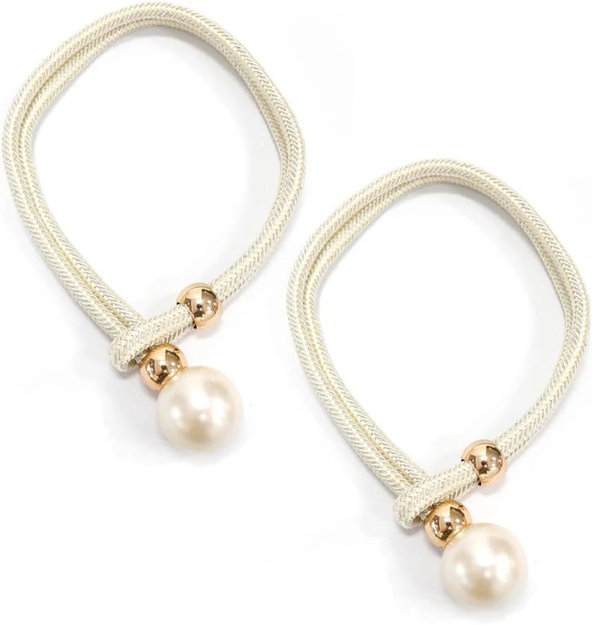 Decorative Curtain Drapery Holdbacks Pearl Bead Curtain Tieback Decorative Curtain Rope Pair - Image 9