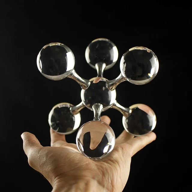 Decorative Sculpture, Modern Minimalist Metal Crystal Molecular Ball Decoration, Living Room, Desktop Decoration Sculpture Statue. - Image 2