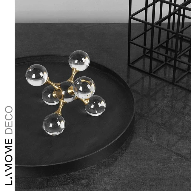 Decorative Sculpture, Modern Minimalist Metal Crystal Molecular Ball Decoration, Living Room, Desktop Decoration Sculpture Statue. - Image 3