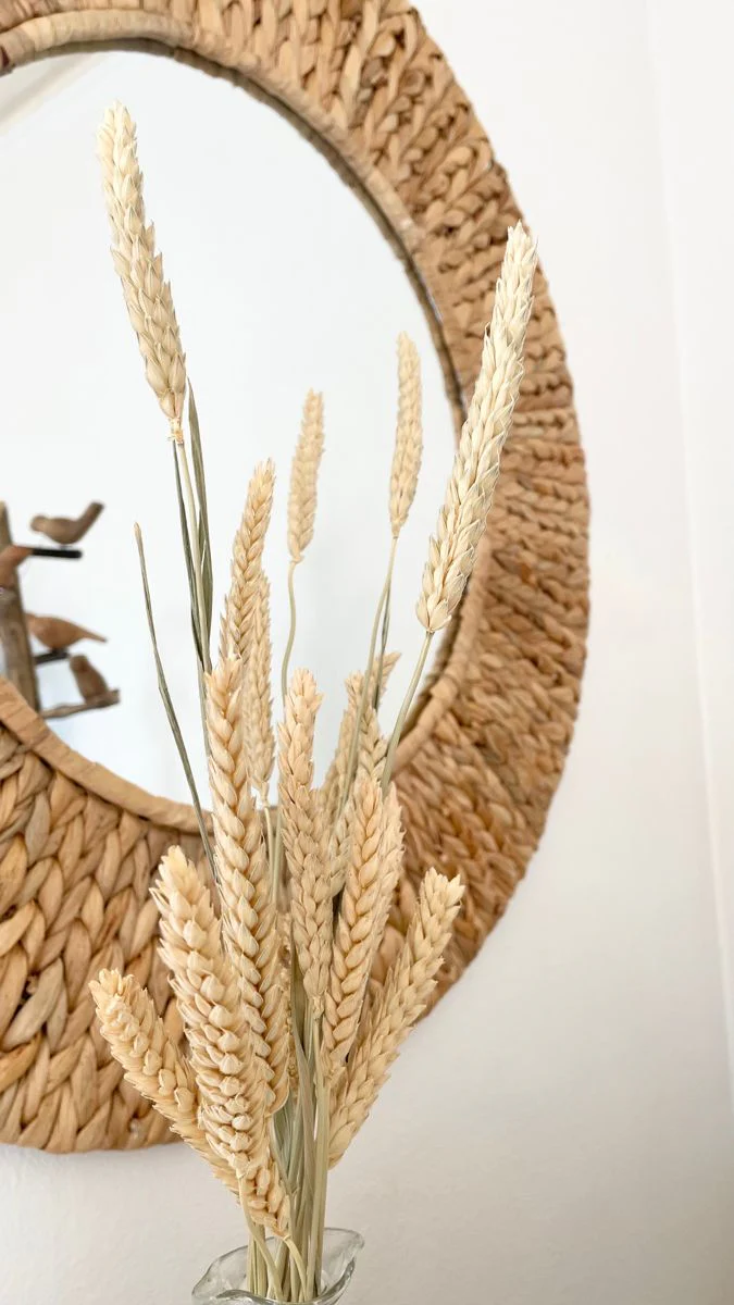 Decorative Water Hyacinth Handmade Braided Natural Boho Mirror - Image 3