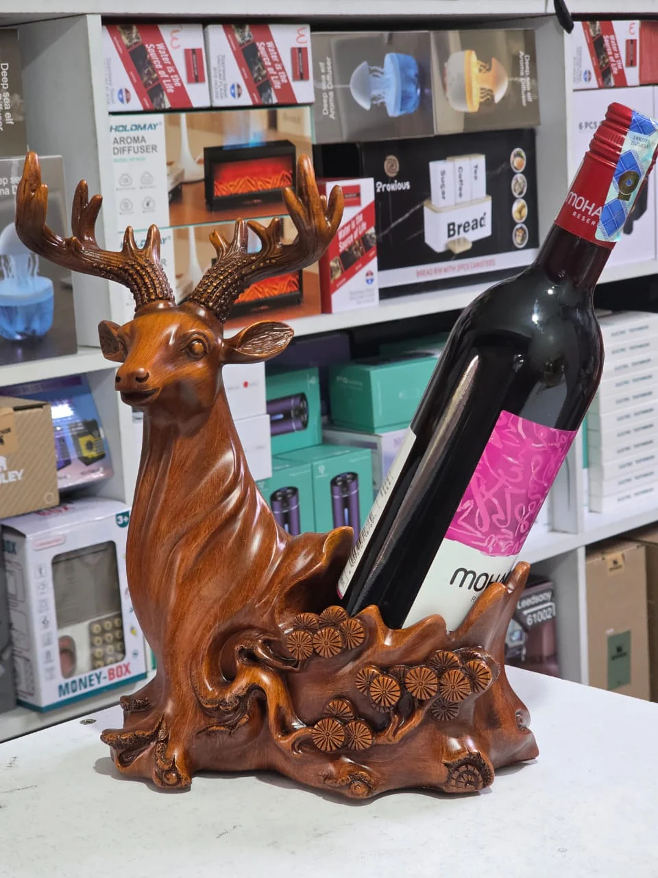 Deer  head decorative sculpture wine  rack - Image 3