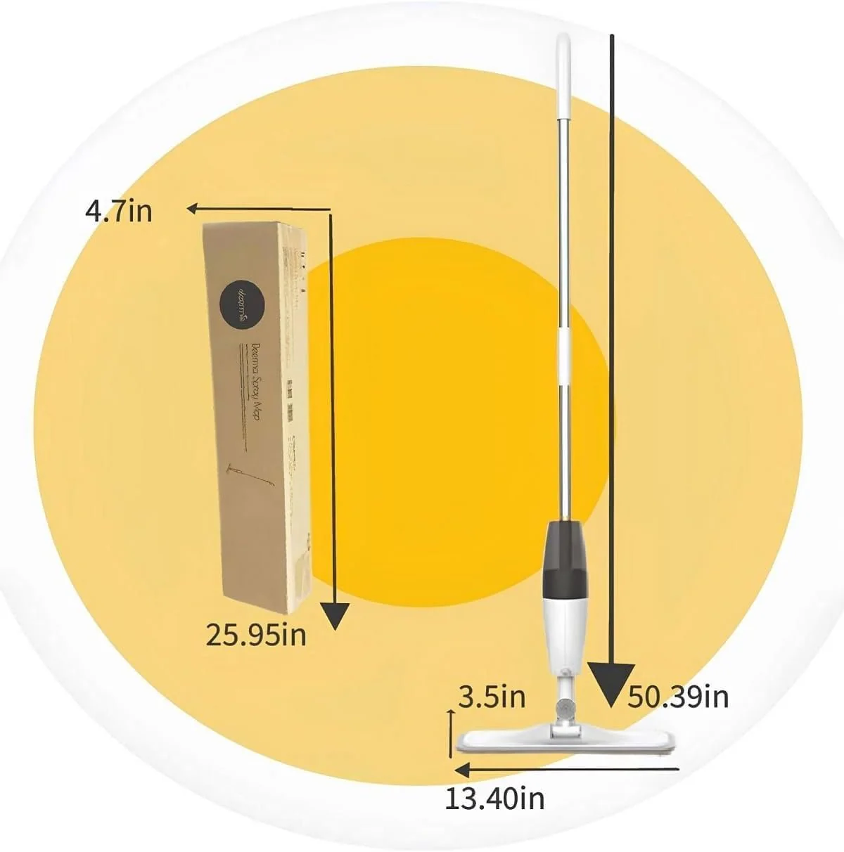 Deerma Spray Mop & Water Mop Kenya | Lightweight Spray Floor Mop, 360° Rotating Mop Head, Fine Mist Spray, Carbon Fiber Mop Cloth, Detachable Water Tank, Wireless Floor Cleaner Kenya - Image 3