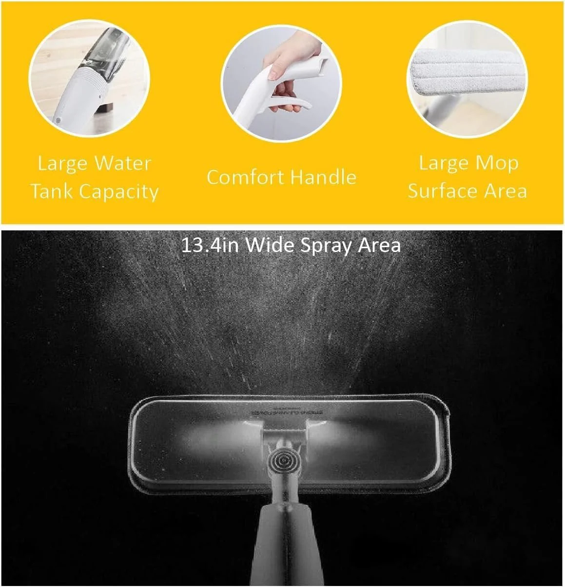 Deerma Spray Mop & Water Mop Kenya | Lightweight Spray Floor Mop, 360° Rotating Mop Head, Fine Mist Spray, Carbon Fiber Mop Cloth, Detachable Water Tank, Wireless Floor Cleaner Kenya - Image 6
