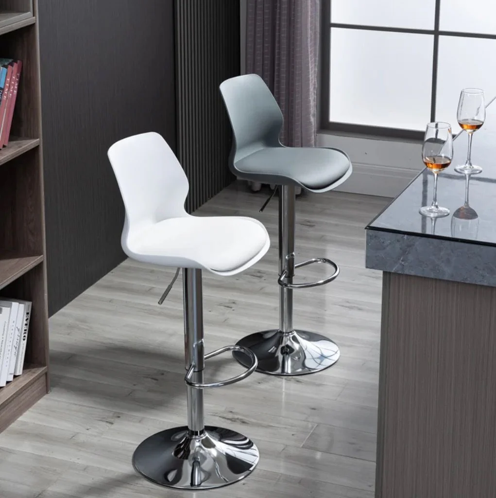 Designer Bar Chairs Stool Modern Steel Silver Swivel Nordic Chair Metal - Image 2
