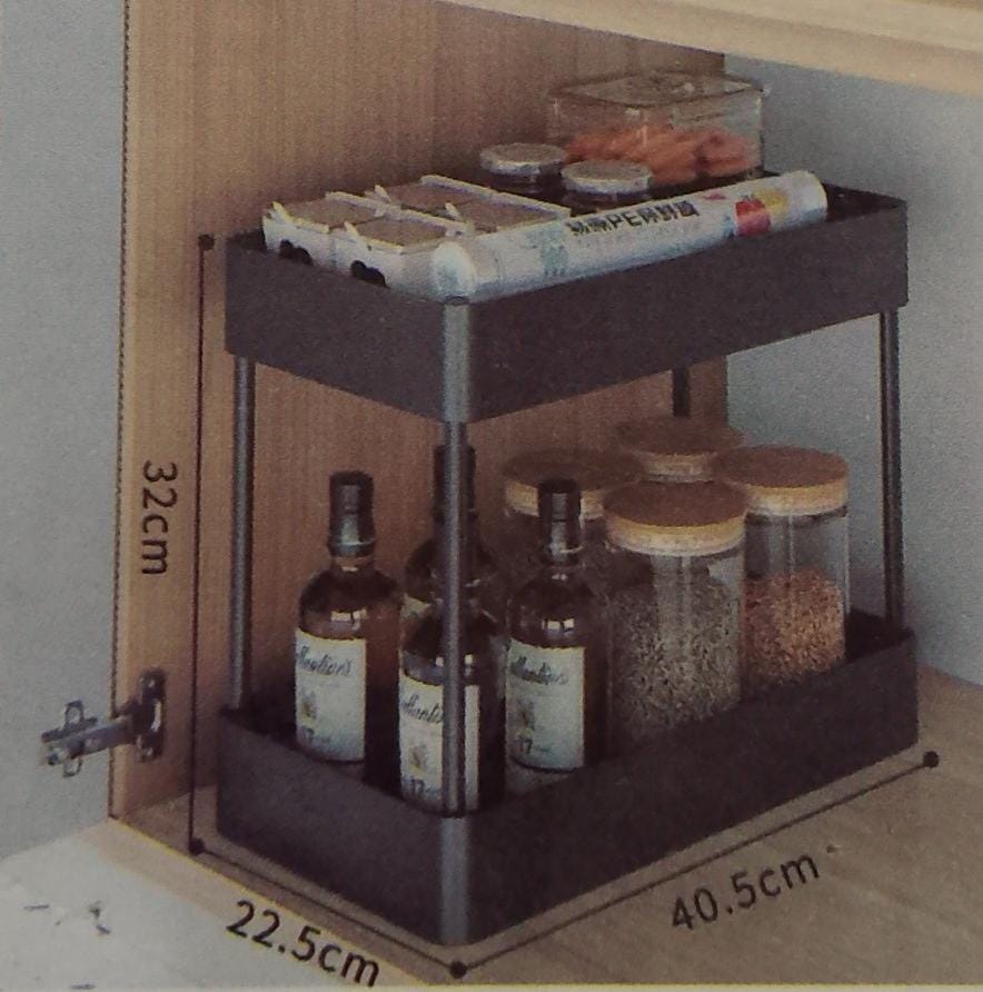 Detachable 2 layer smart golden baby multipurpose spice rack with bottom drawer - Image 4