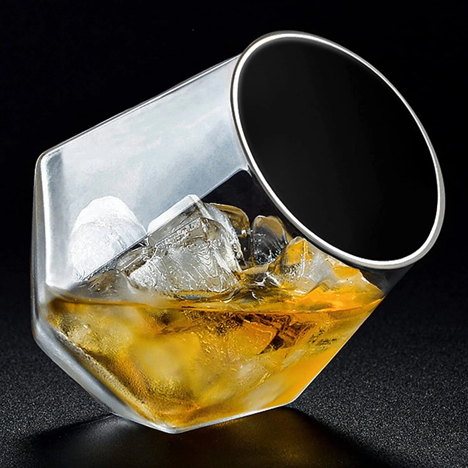 Diamond Crystal Cut Whiskey Glasses Set of 6pcs Bar Brandy Wine Glass for Drinking Bourbon Whisky Scotch Cocktail Cognac - Image 2