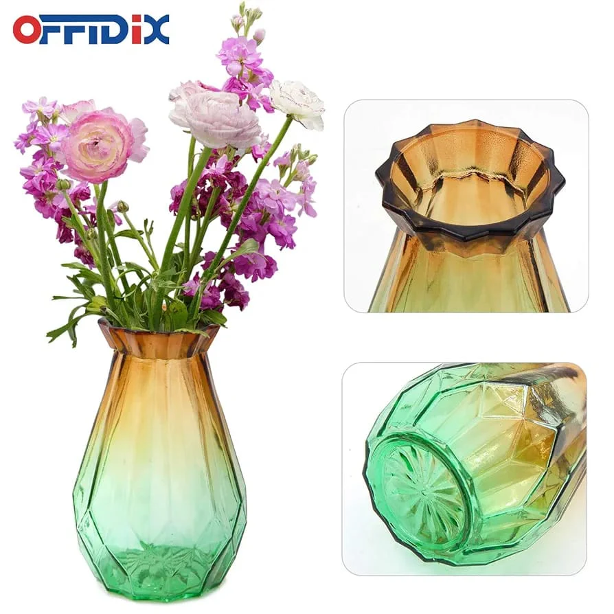 Diamond vase coloured 18cm - Image 3