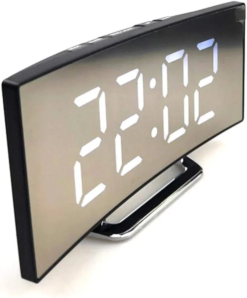 Digital Alarm Clock Bedside, LED Bedside Clock with 7" Curved Screen - Image 3