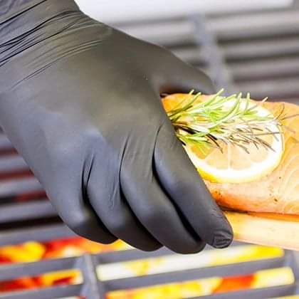 Disposable Black Chef/Kitchen Nitrile Gloves - Image 2