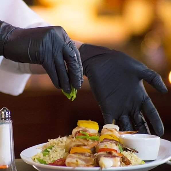 Disposable Black Chef/Kitchen Nitrile Gloves - Image 3