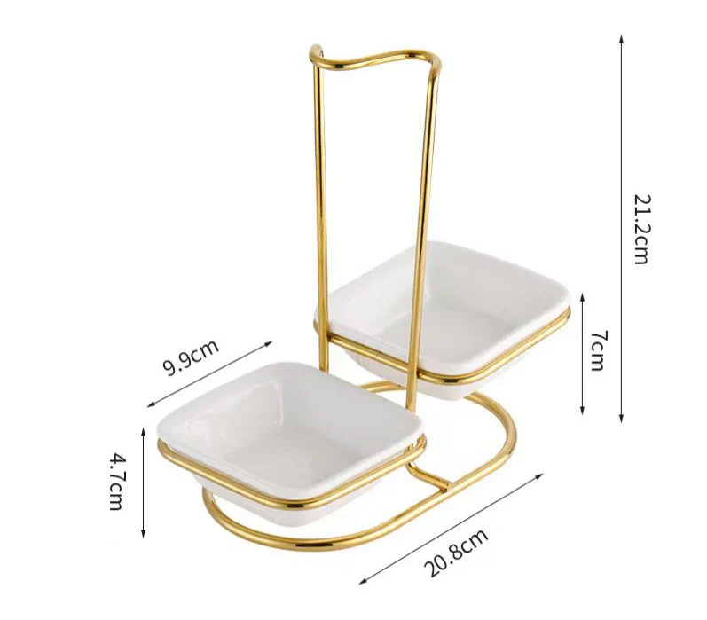 Double Ceramic serving spoon holder - Image 2