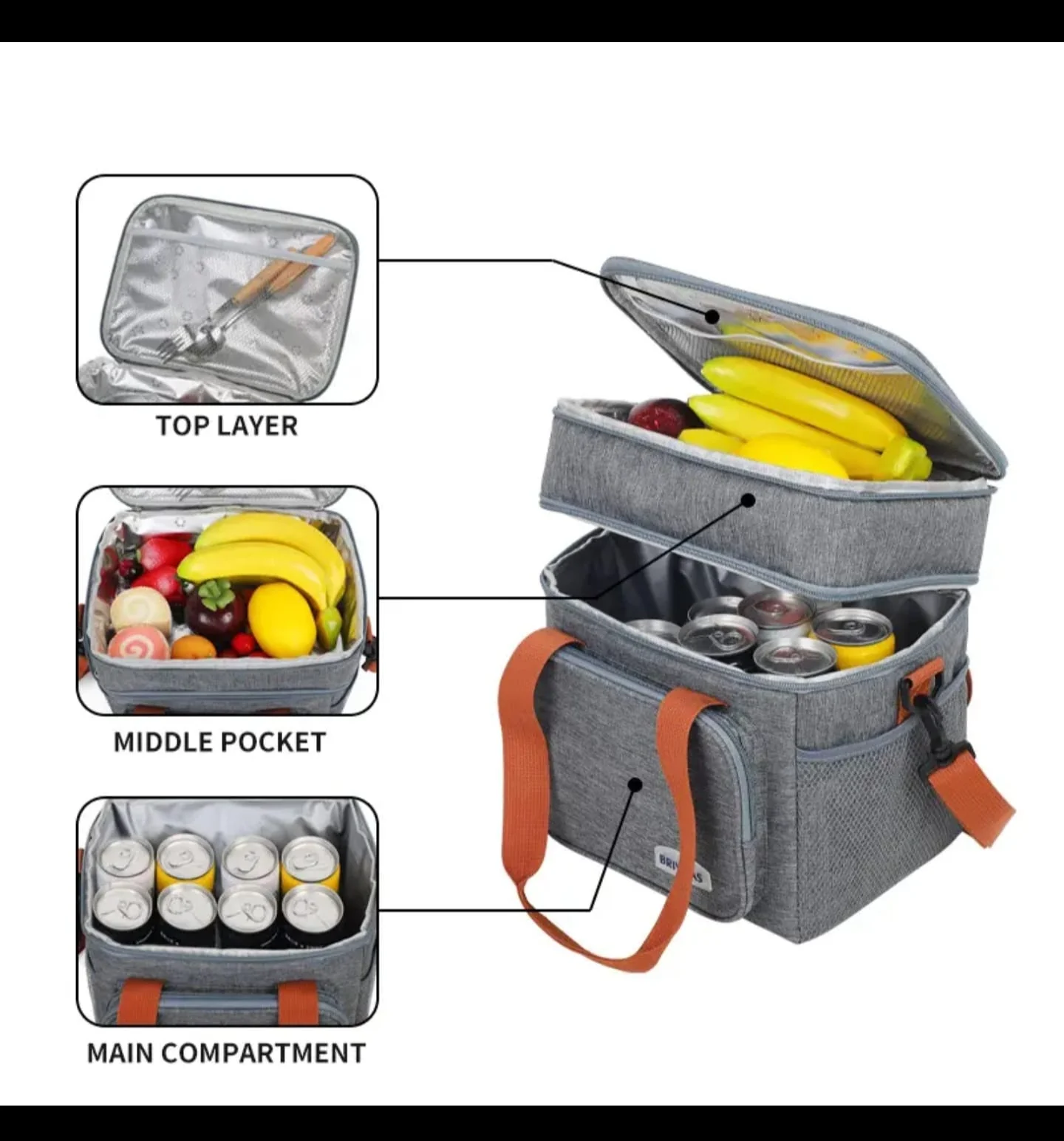Large Capacity Insulated Lunch Box Handbag with Aluminum Foil | Waterproof Thermal Food Bag – Thickened Cooler Tote for Office, School, Travel & Picnics - Image 12