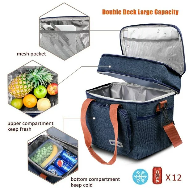 Large Capacity Insulated Lunch Box Handbag with Aluminum Foil | Waterproof Thermal Food Bag – Thickened Cooler Tote for Office, School, Travel & Picnics - Image 4