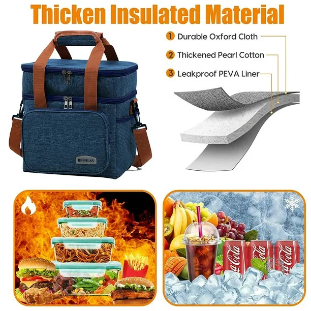 Large Capacity Insulated Lunch Box Handbag with Aluminum Foil | Waterproof Thermal Food Bag – Thickened Cooler Tote for Office, School, Travel & Picnics - Image 9
