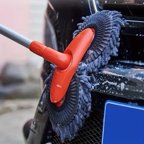 Double-headed Car Cleaning Brush Mop, Long Handle car Washing Tools Kit / Retractable mop/ Windows cleaner - Image 3