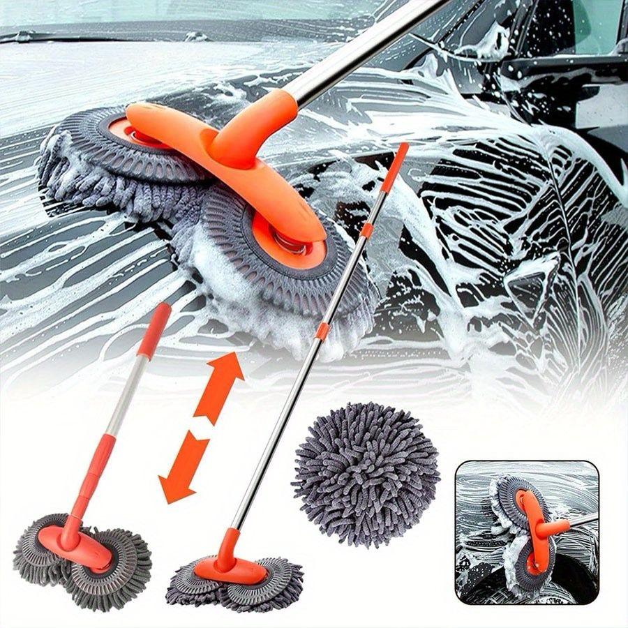 Double-headed Car Cleaning Brush Mop, Long Handle car Washing Tools Kit / Retractable mop/ Windows cleaner - Image 4