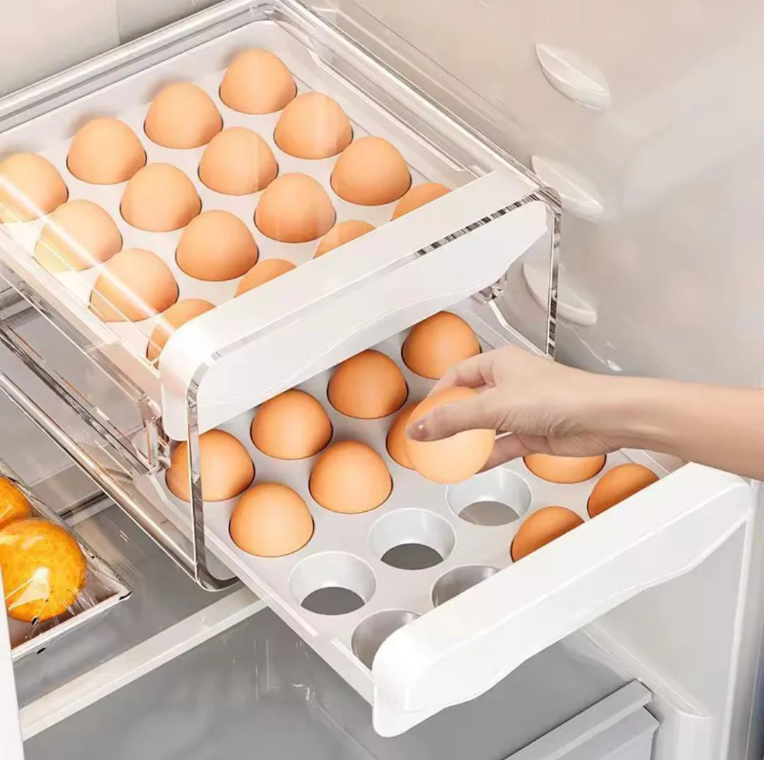 Double Layer Acrylic Egg Storage Tray – Holds 32 Eggs - Image 4