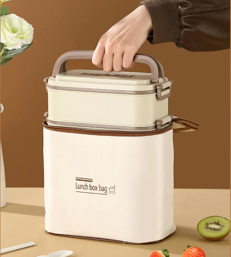 DOUBLE LAYERED LUNCH BOX WITH MATCHING LUNCH BAG - Image 4