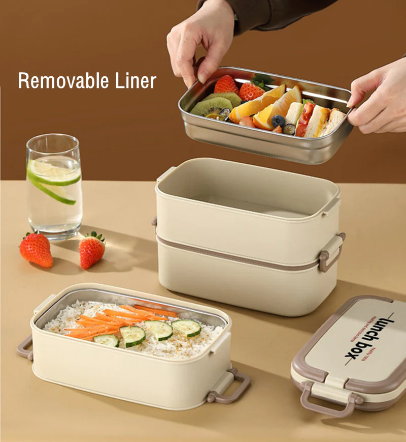 DOUBLE LAYERED LUNCH BOX WITH MATCHING LUNCH BAG - Image 5