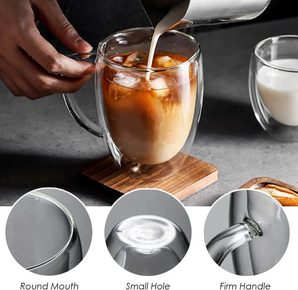 Double Walled Borosilicate Glass Coffee Mugs Set of 2 Kenya - Image 5