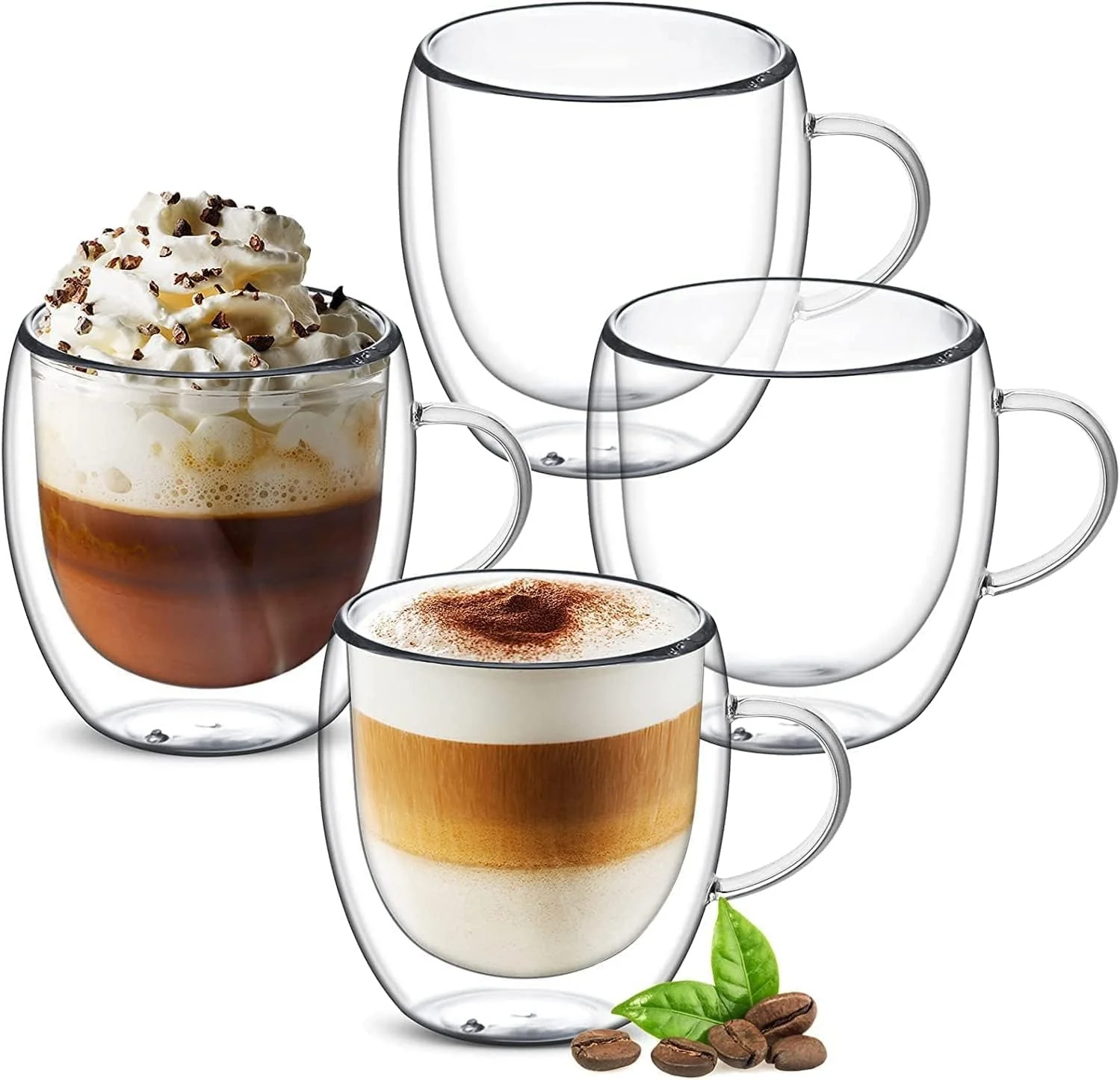 Double Walled Borosilicate Glass Coffee Mugs Set of 2 Kenya - Image 9