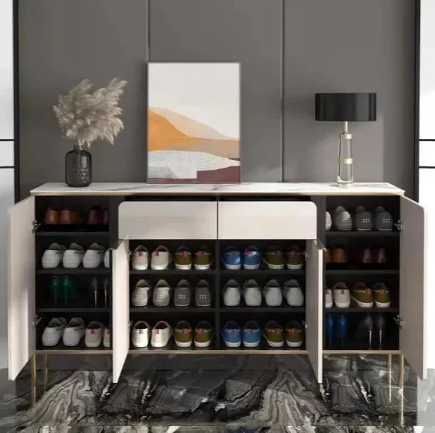 Elegant Multi-Functional Storage Cabinet Shoe Organizer, Makeup Display, Wine & TV Console Entry Way Buffet Table - Image 4
