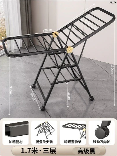 Drying rack Foldable indoor/outdoor space saving clothes drying rack - Image 2