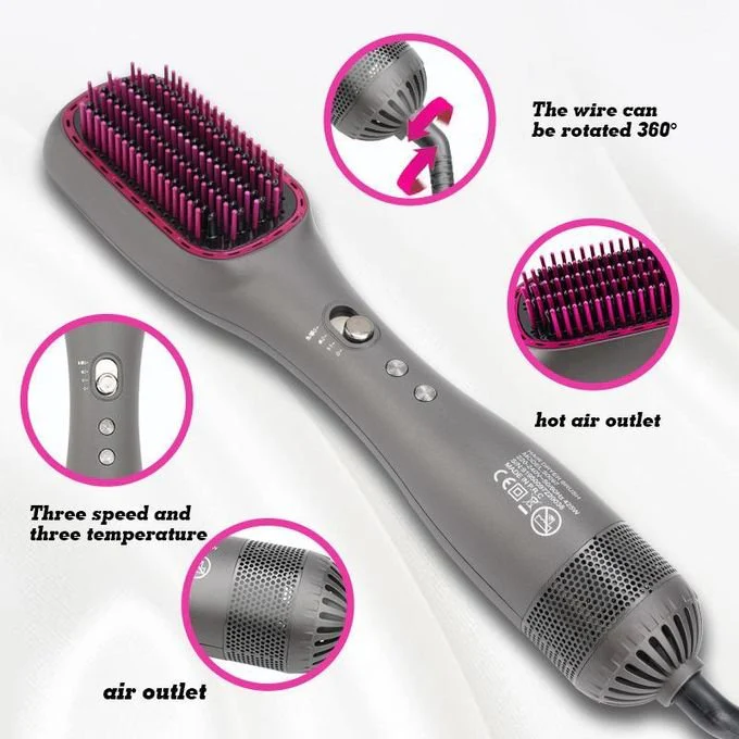 DSP 2-in-1 Ceramic Hair Straightener Brush Kenya | Ionic Straightening Brush with Wet & Dry Function, Anti-Scald, Auto Temperature Lock & Auto Shut-Off, Electric Hair Straightening Comb Kenya - Image 3