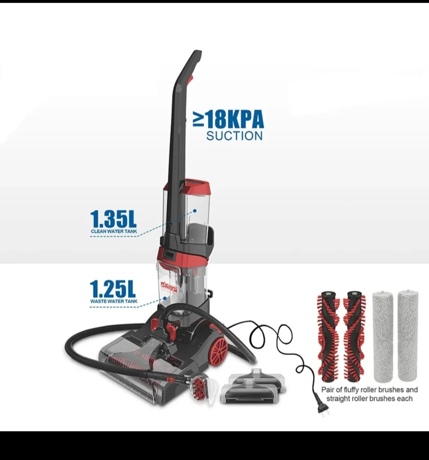 DSP 3-in-1 Carpet Washer – 800W Powerful Carpet & Sofa Cleaner with Dual Water Tanks (1.35L + 1.25L) – Kenya - Image 3