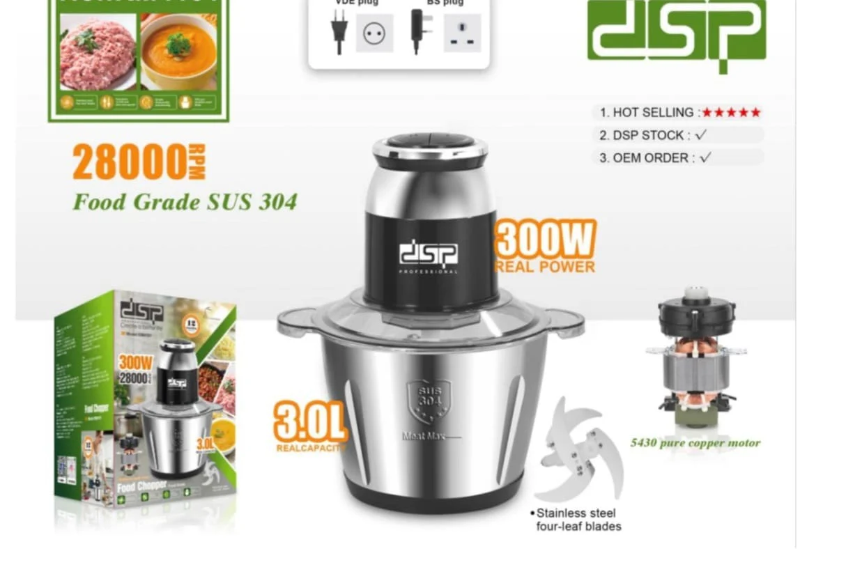 DSP 300W Pro Food Vegetable Chopper 3L 28,000RPM Dual Blades Kenya - Image 3
