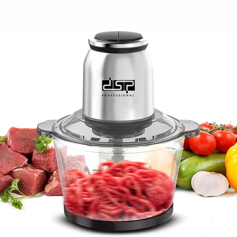 DSP Food Chopper with Meat Mincer 3L Glass Bowl 2 Speeds 6 Blade Set - Image 3