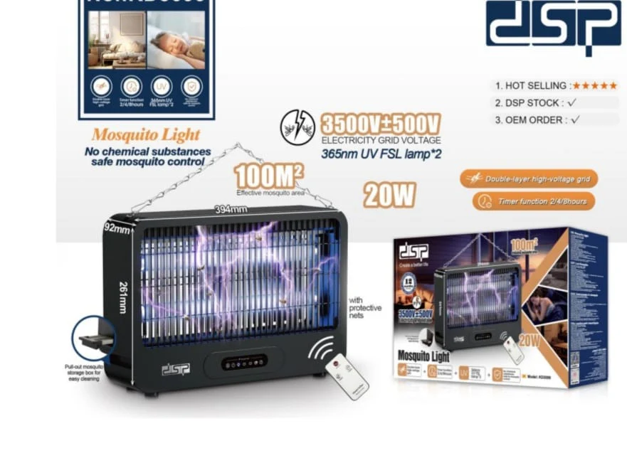 DSP Mosquito Killer Light with Remote Control 3500V Grid 100% Chemical Free Insect Trap - Image 3