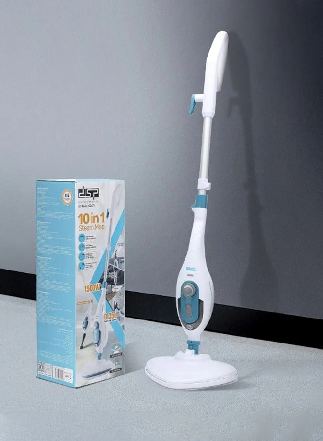 DSP Steam Mop,10 in 1 Multi Purpose Handheld Steamer Cleaner Detachable for Vinyl, Laminate, Carpet, Tile Hard Floor Grout w/ 2 pad, 1500W High Power,4.75M Cord, Includes 10 Accessories, Adjustable Steam & Height - Image 2