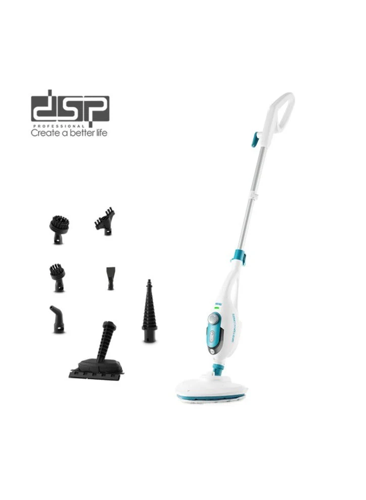 DSP Steam Mop,10 in 1 Multi Purpose Handheld Steamer Cleaner Detachable for Vinyl, Laminate, Carpet, Tile Hard Floor Grout w/ 2 pad, 1500W High Power,4.75M Cord, Includes 10 Accessories, Adjustable Steam & Height - Image 4