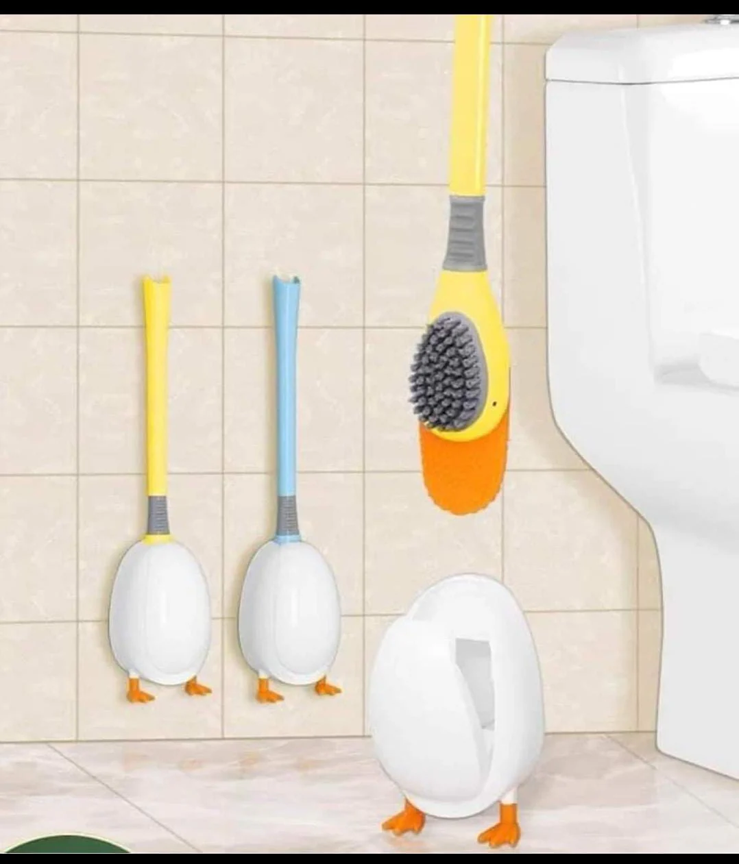 Duck shaped toilet brush holder + silicone toilet brush - Image 7